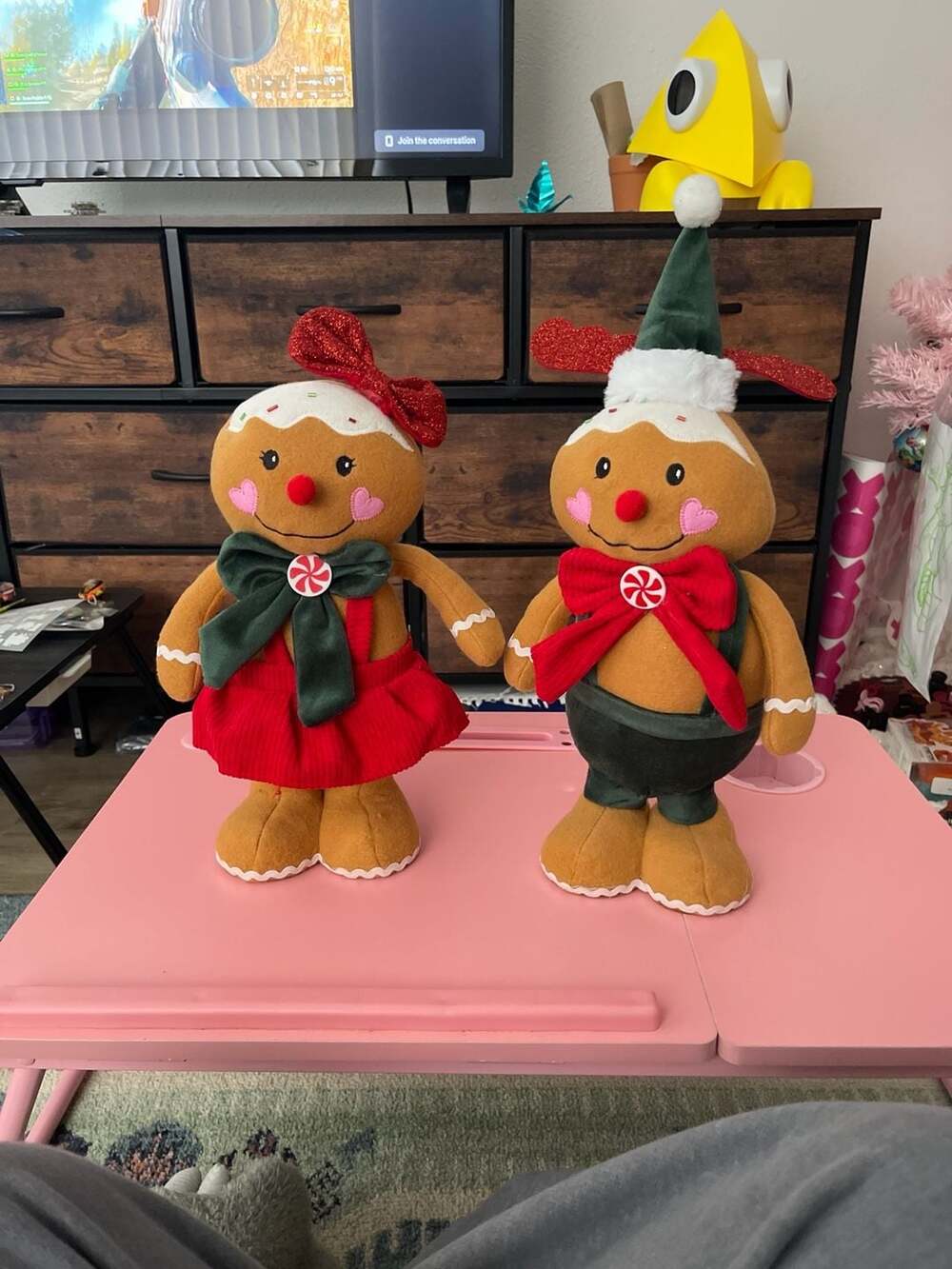 Hobby Lobby Adjustable Standing Plush Gingerbread Couple Set